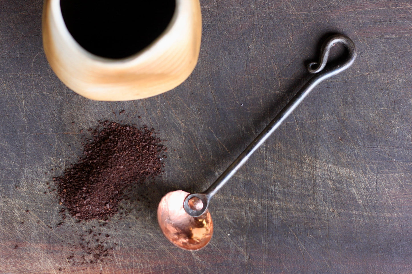 Copper and Steel Coffee Scoop
