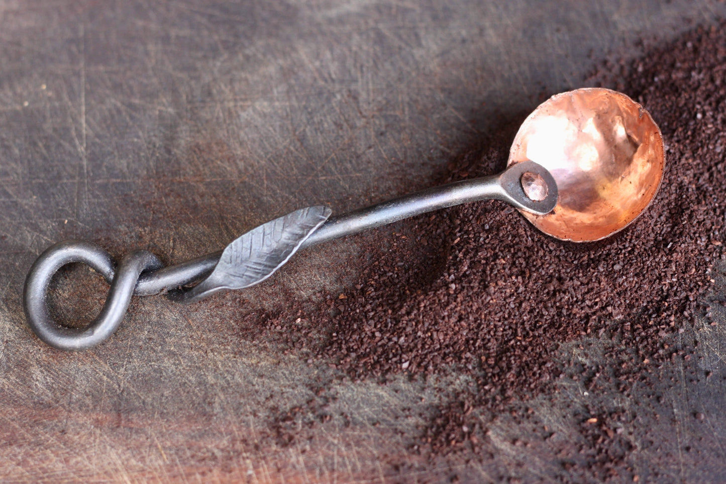 Copper and Steel Coffee Scoop