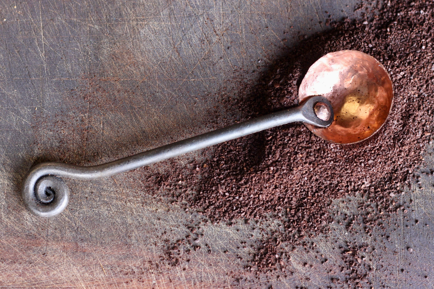 Copper and Steel Coffee Scoop