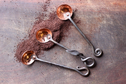 Copper and Steel Coffee Scoop