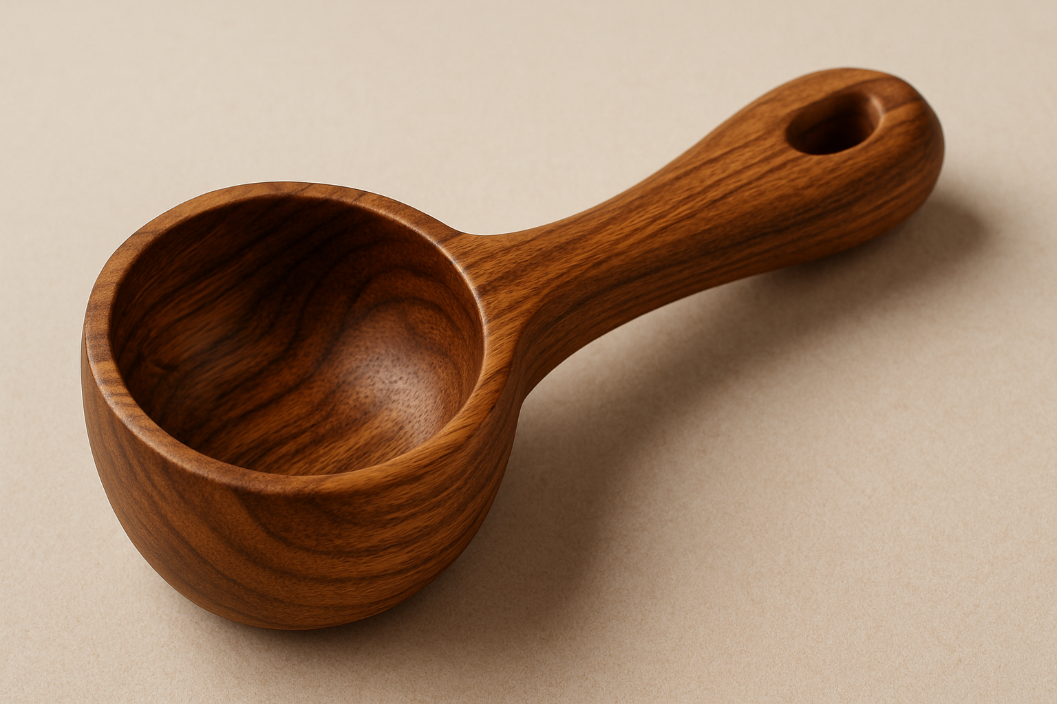 wooden coffee scoop